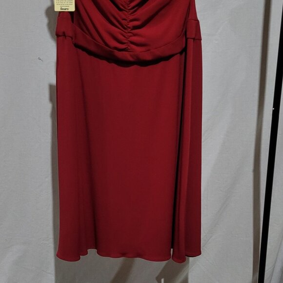 Red evening dress vintage Jessica plus size halter beaded formal prom 90s new - Picture 6 of 14